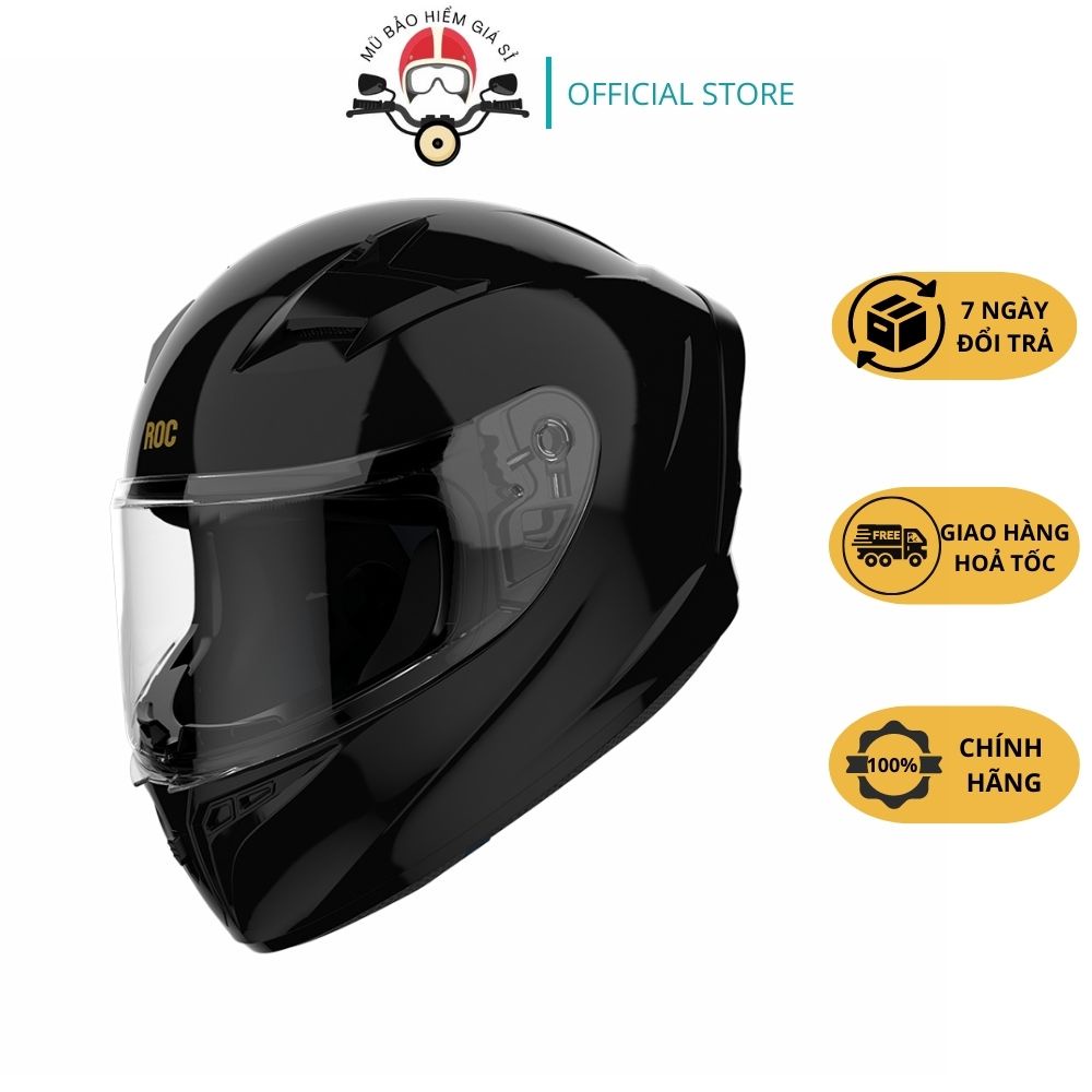MŨ BẢO HIỂM FULLFACE ROC R01 1 KÍNH KÈM PINLOCK, R05 2 KÍNH TRƠN TEM