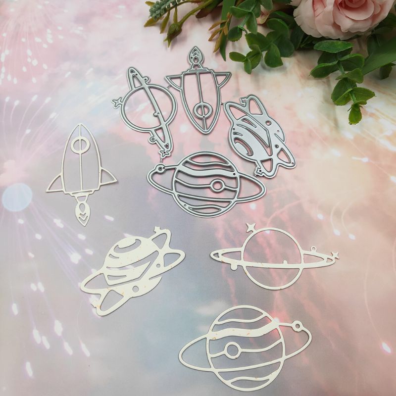 Khuôn Cắt Giấy Làm Từ Kim Loại Hình Hành Tinh Trang Trí Scrapbook