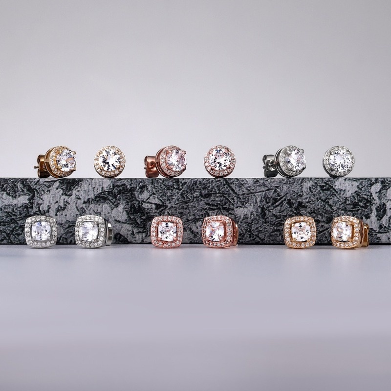 Khuyên Tai Nữ Đính Đá Pha Lê 4 Prong Cá Tính