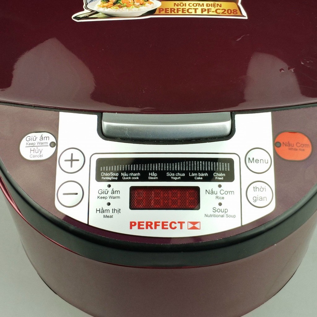 Nồi cơm điện tử Perfect PF-C208 nhiều chức năng nấu tích hợp dung tích 1.8 lít | BigBuy360 - bigbuy360.vn