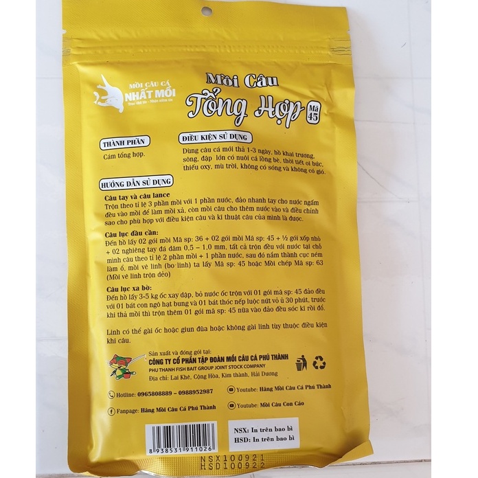 Mồi Câu Tổng Hợp Nhất Mồi Mã 45 (200g/gói)