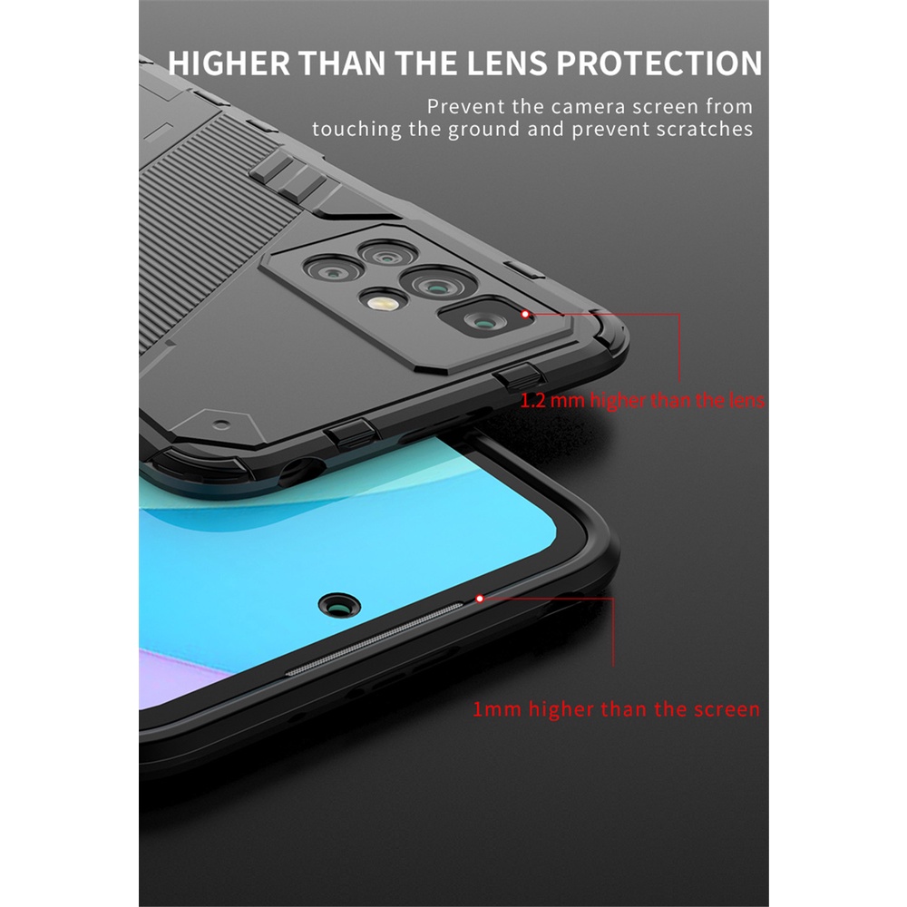Ốp điện thoại nhựa cứng có giá đỡ chống sốc cho Xiaomi Redmi 10 Remi10 Redmi Mi10 Note11Pro+ 11T Note10Pro/10 4G 5G 10S