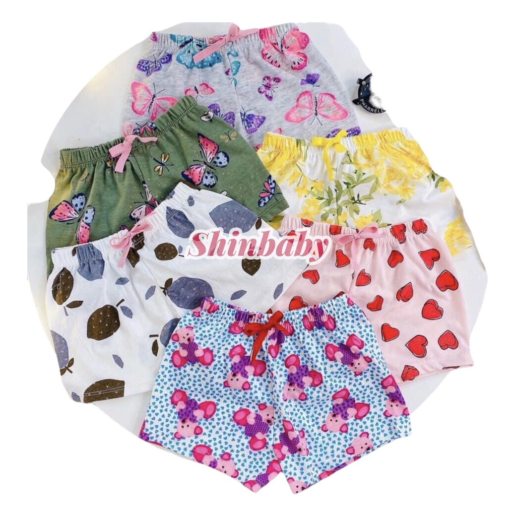 Set 5 quần đùi, quần short có nơ cho bé chất vải cotton mát mịn co giãn thoải mái