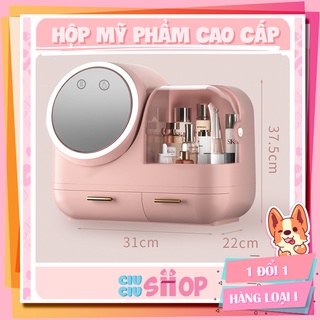 Hộp đựng mĩ phẩm trang sức kèm gương và quạt gió cao cấp siêu xinh CiuCiu shop