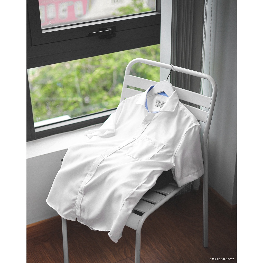 Áo sơ mi nam tay ngắn, chất vải dệt hạt cao cấp, không xù lông, dễ phối đồ 80822