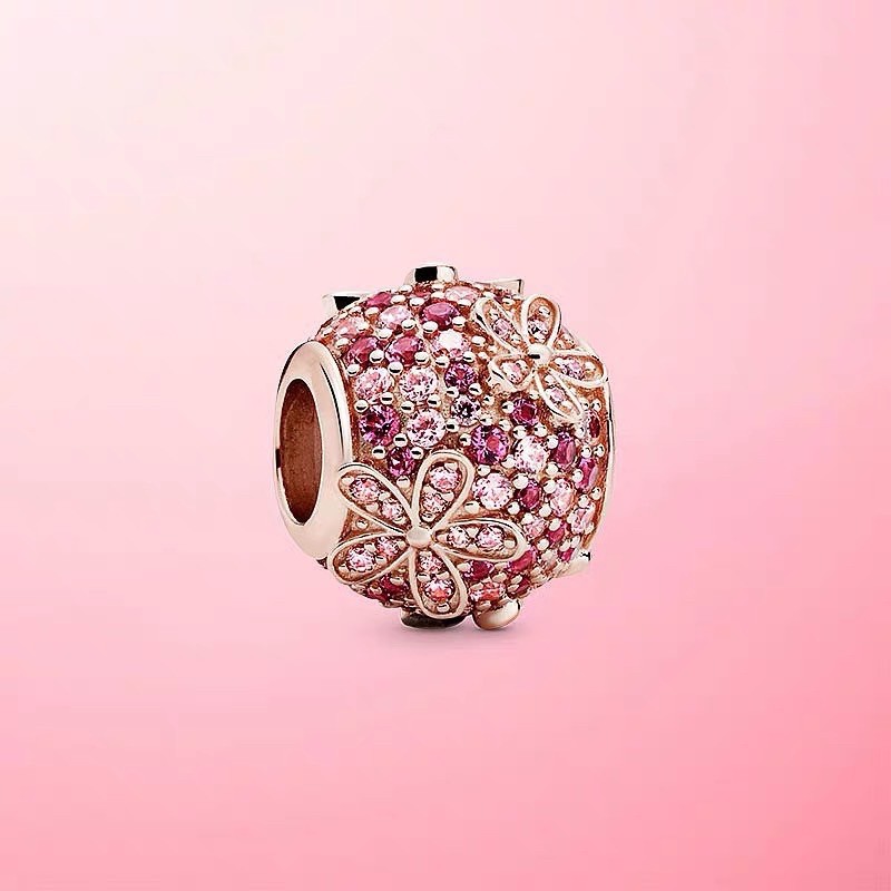 charm pan hoa đào 5 cánh bạc s925