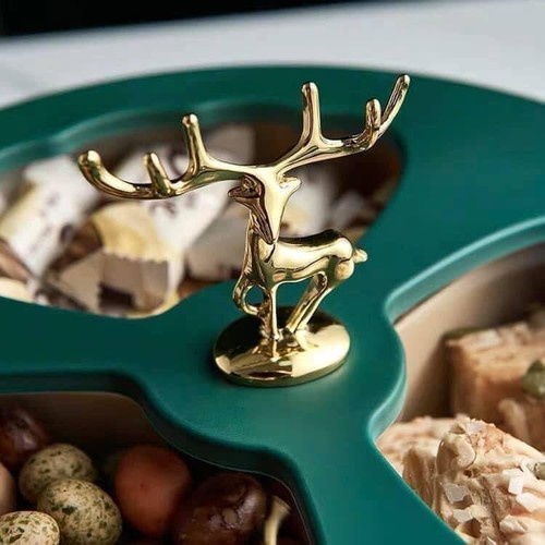 KHAY MỨT TẾT- KHAY ĐỰNG BÁNH KẸO 2 TẦNG HƯƠU VÀNG. ĐTCA