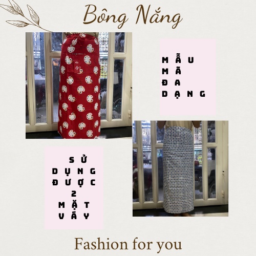 Váy chống nắng Kate dạng quây 2 lớp, 2 mặt vải đẹp hình thú và bông hoa Bông Nắng Store