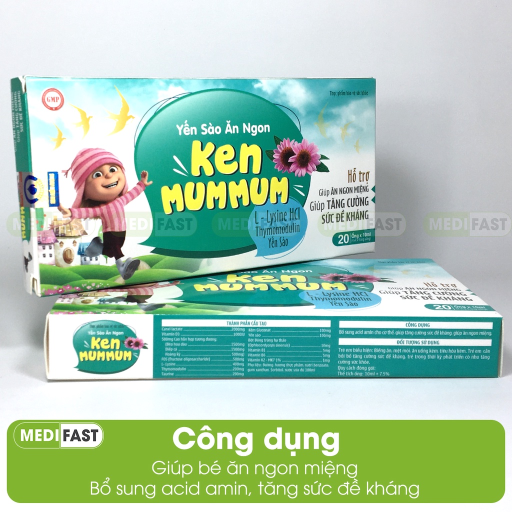 Yến sào ăn ngon giúp bé ăn ngon miệng, ngủ ngon không quấy khóc ban đêm, tăng đề kháng - Hộp 20 ống Yến xào