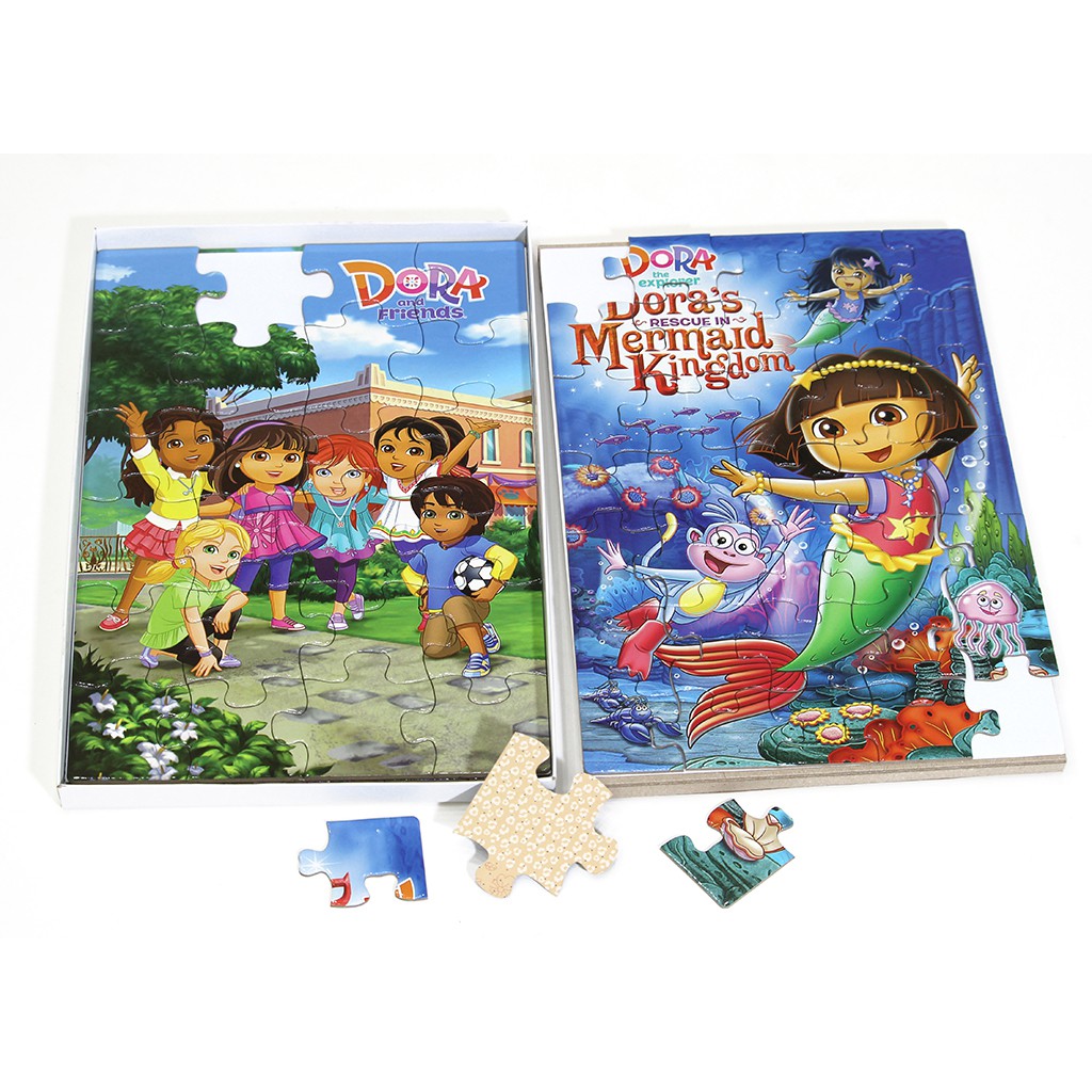 Tranh xếp hình 4 cấp độ Tia Sáng (4 trong 1) chủ đề Dora và Paw Patrol