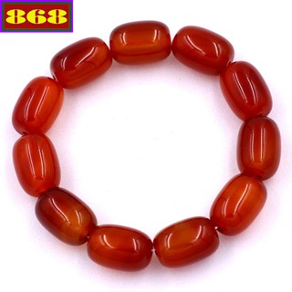 Chuỗi tay đá mã não đỏ bầu 13mm x 18mm - Vòng chuỗi phong thủy Size lớn