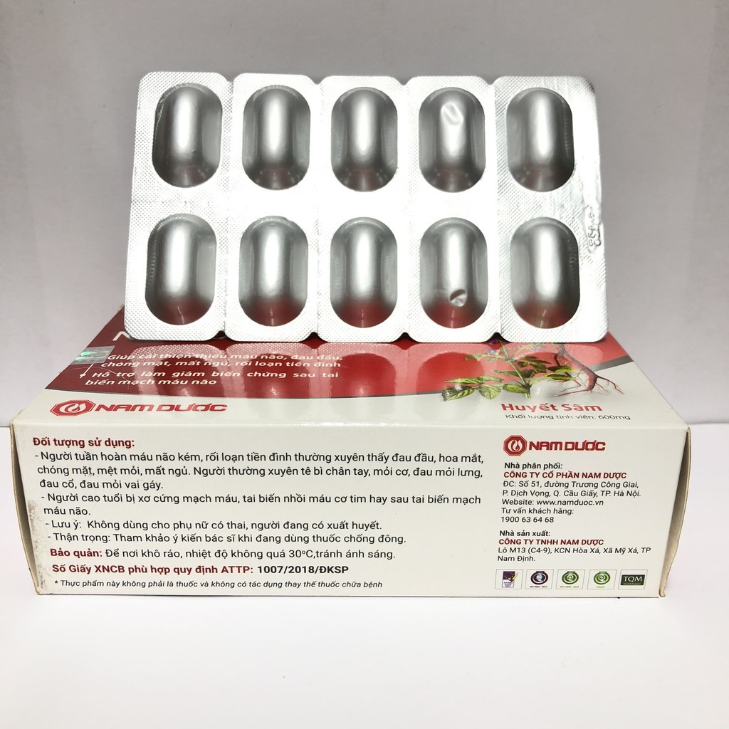 Hoạt huyết Nam Dược (hộp 50 viên) - cvspharmacy