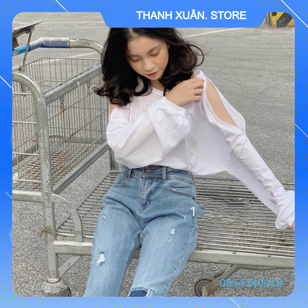 ÁO PULL TRƠN XẺ VAI TRẮNG ĐEN BASIC - (Sp sẵn) 👗 💝 - TXShop