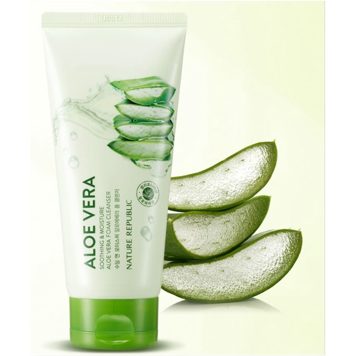 Sữa Rửa Mặt Cho Mọi Loại Da Hàn Quốc Nature Republic Soothing &amp; Moisture Aloe Vera Foam Cleanser  150ml Quatangme