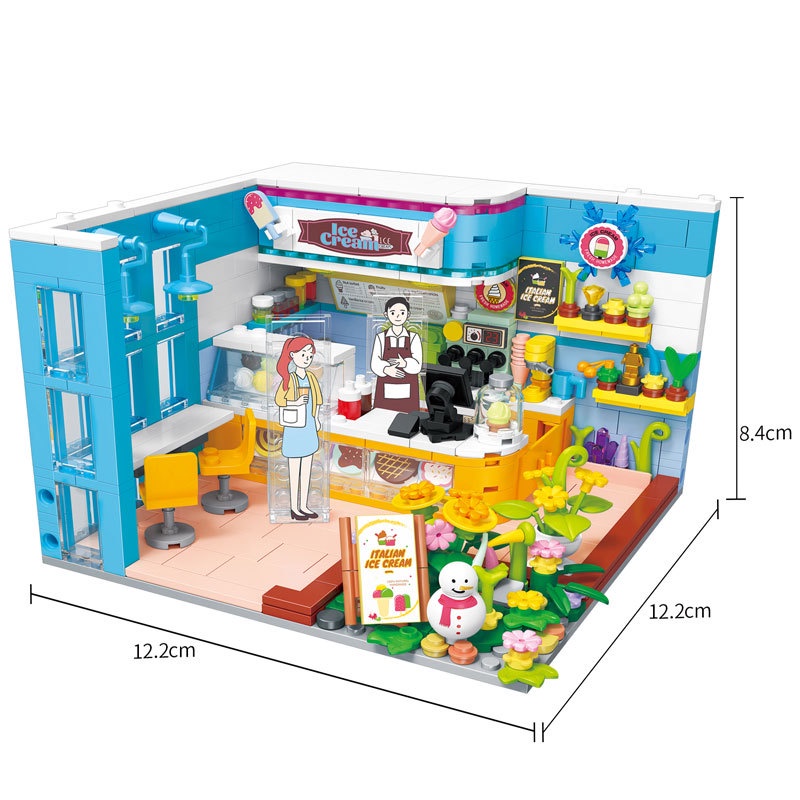 Bộ Đồ Chơi Lắp Ráp Cửa Hàng Kem Bông Hoa DZ6024