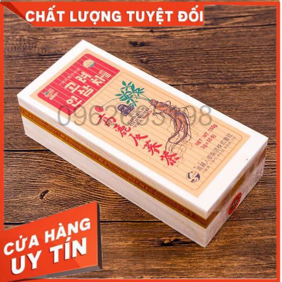 Trà Sâm OKINSAM Hàn Quốc hộp gỗ 100 gói - 3g (Korean Ginseng Tea Gold)