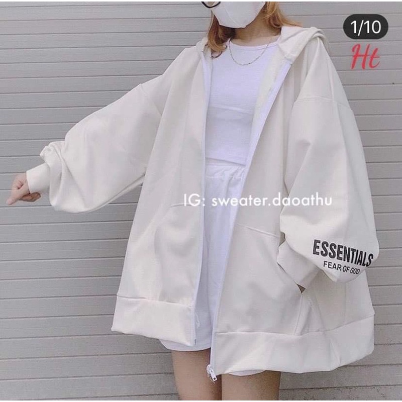 Áo khoác nỉ ESS in tay H2A755