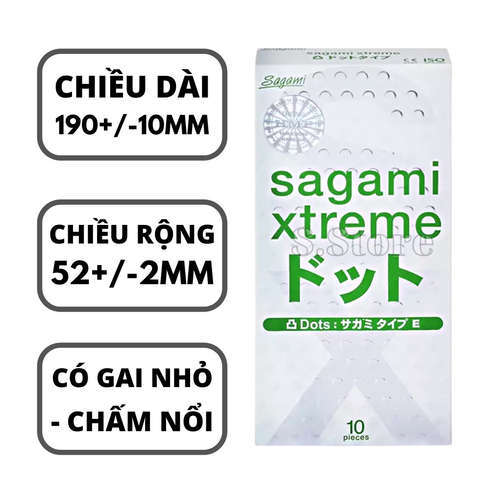 Bao Cao Su Sagami White Box – BCS Mỏng Có Gai Chấm Nổi Kéo Dài Thời Gian - Hộp 10 Chiếc BWB10