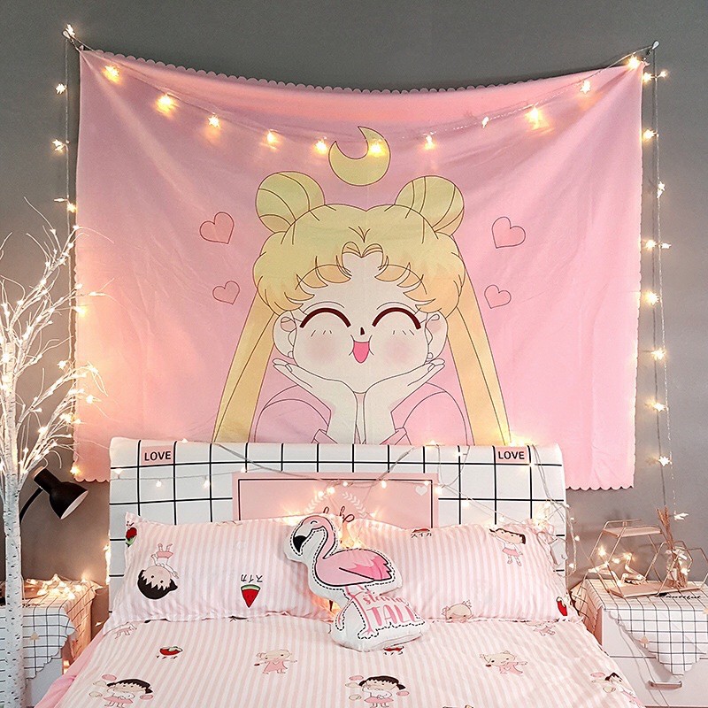Tranh vải treo tường tông hồng cute