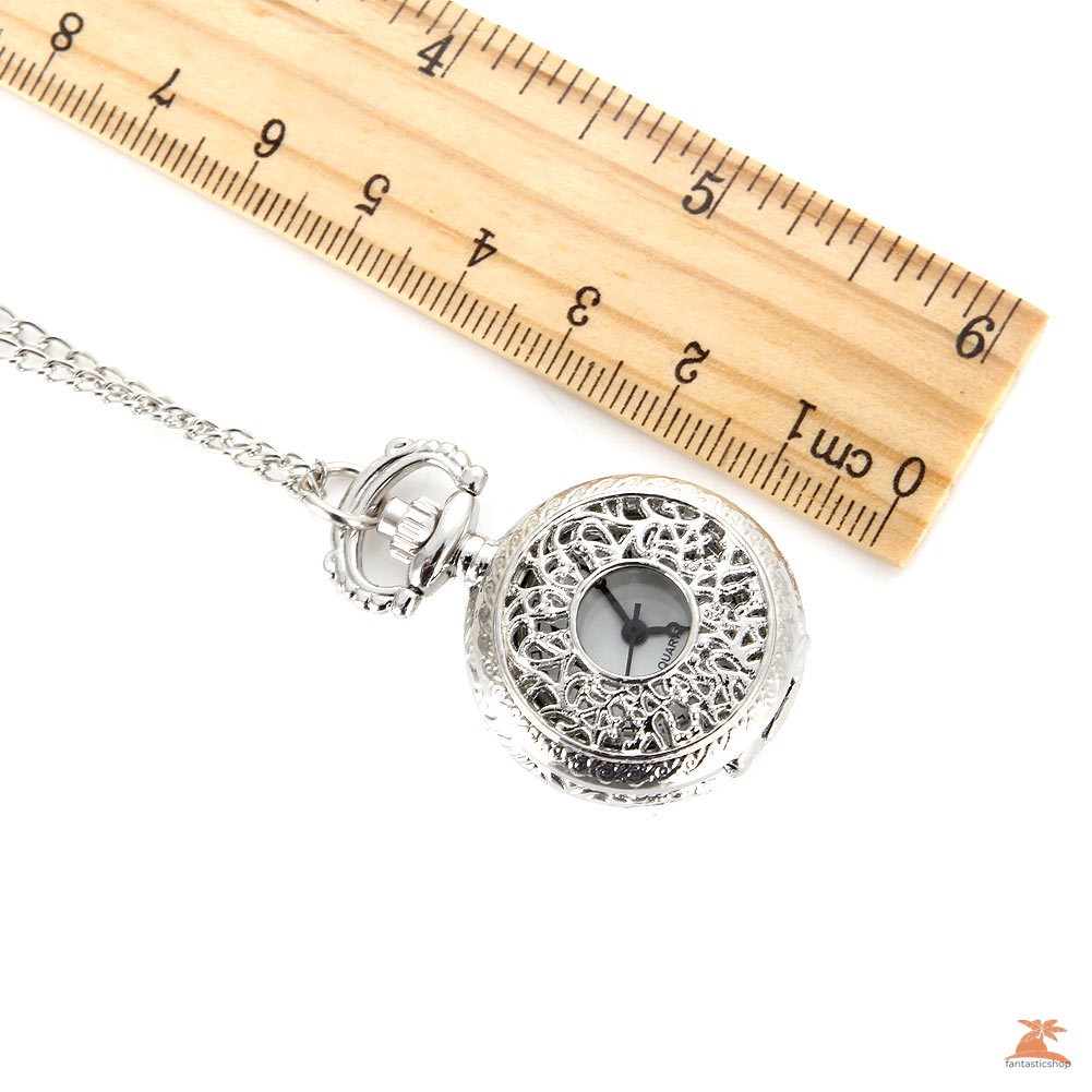 #Đồng hồ bỏ túi# Vintage Women Quartz Pocket Watch Alloy Openable Hollow Out Flowers Lady Girl Sweater Chain Necklace Pendant Clock Gifts