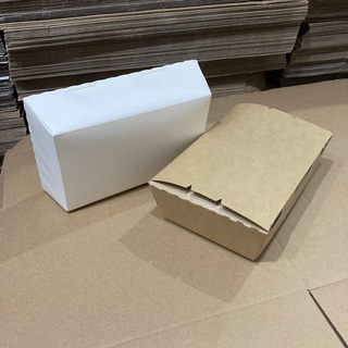 Combo 5hộp giấy ivory, kraft đựng thực phẩm - hộp giấy đựng thức ăn hộp đựng cơm size 18x12x5cm
