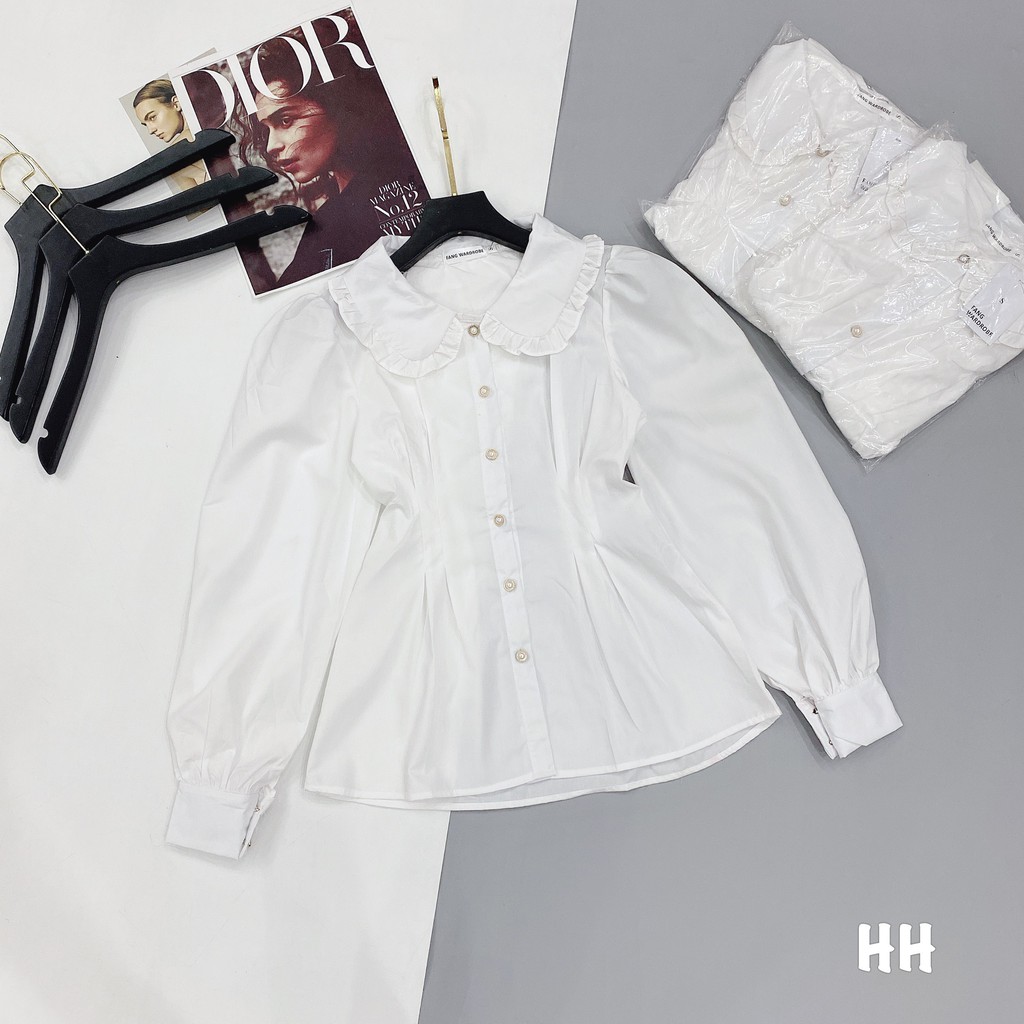 [Mã WASKT304 giảm 15% tối đa 30K đơn 99K] Áo Sơ Mi Thô Triết Eo Cổ Sen - Áo Sơ Mi Nữ Đẹp | BigBuy360 - bigbuy360.vn