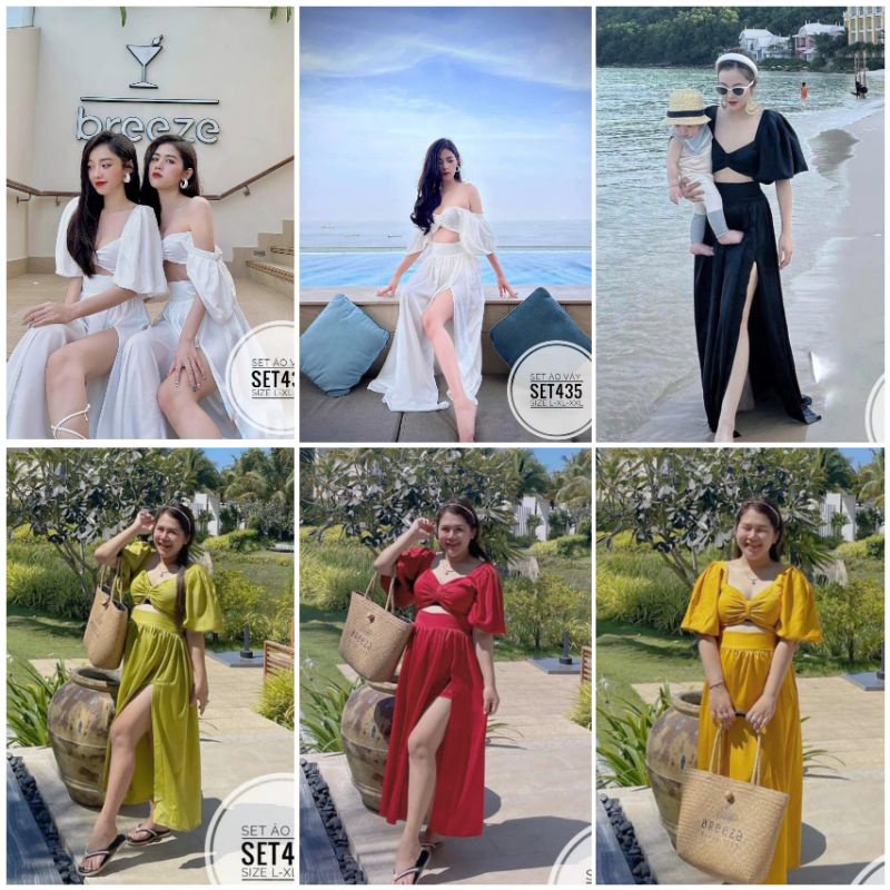 BIGSIZE Set áo váy SET435 set maxi bikini đi biển cân nặng 50kg đến 95kg Msbigsize
