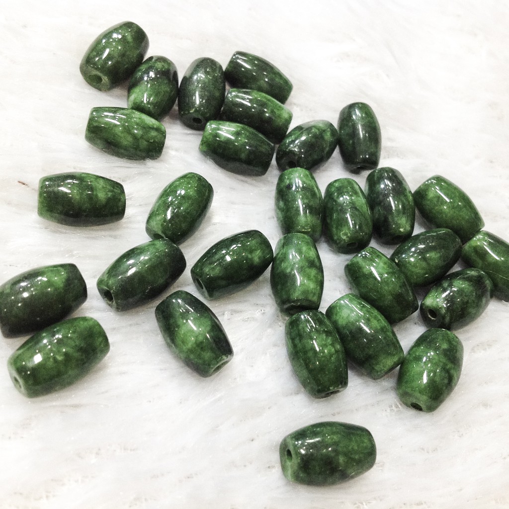 Hạt đá phong thủy dài dùng làm trang sức vòng tay xỏ vòng nhiều màu dễ thương