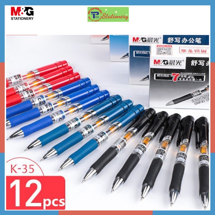Bút ký, bút gel nước siêu trơn M&G K35 ngòi 0.5mm mực đều viết đẹp hàng chính hãng
