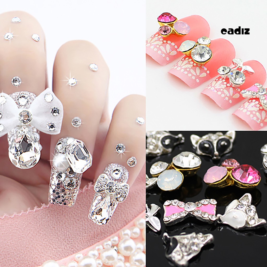 [Hàng mới về] Bộ 10 Đá Trang Trí Móng Tay Nhiều Màu Tinh Tế