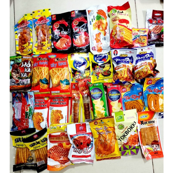 COMBO Đồ ăn vặt CAY SIÊU HOT TIỆM CỔNG TRƯỜNG  NHIỀU LOẠI Đồ ăn vặt cổng trường, set đồ ăn vặt, đồ ăn vặt tuổi thơ hot