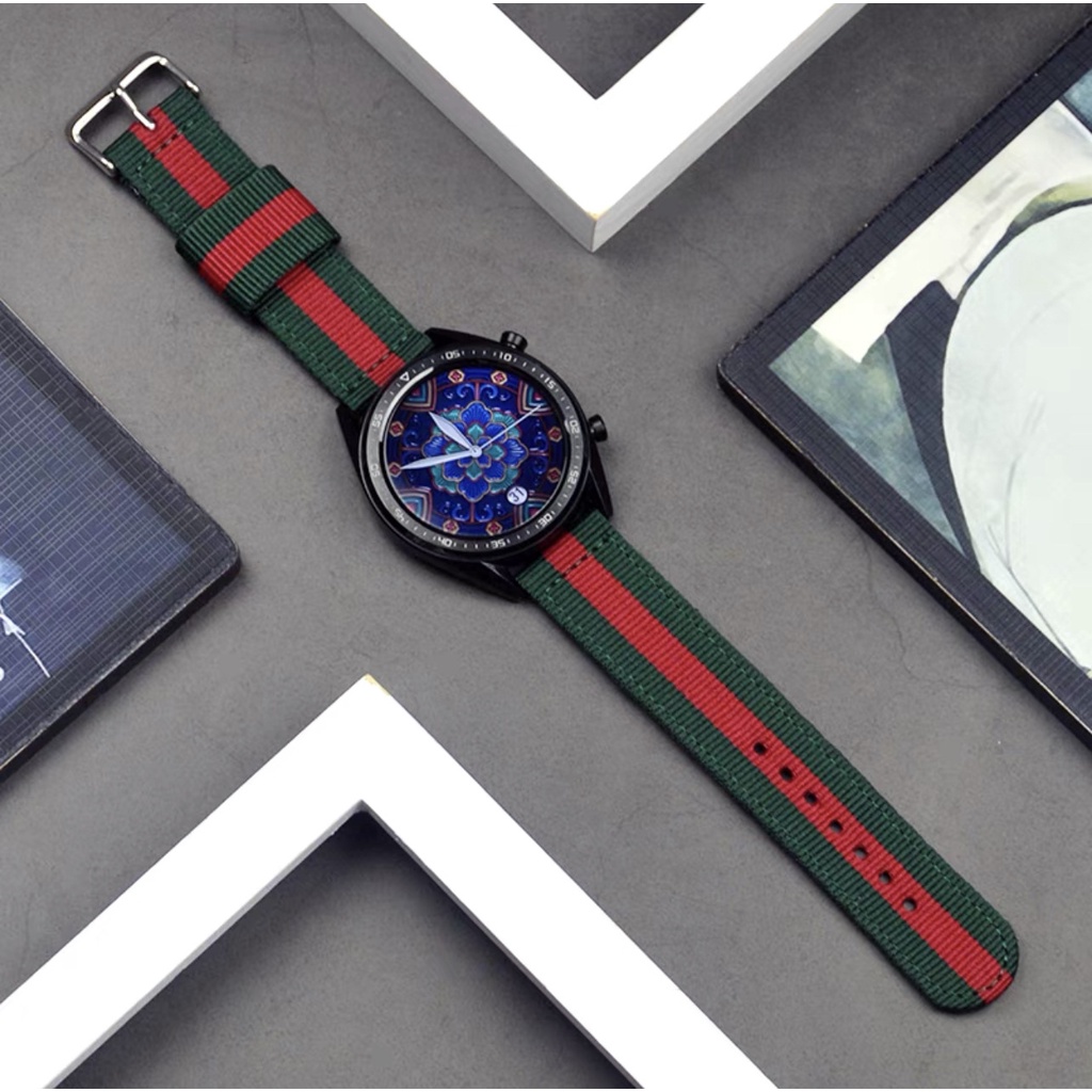 Dây Đeo Tay 20mm 22mm Thay Thế Bằng Vải Dù Nylon Cho Đồng Hồ Samsung Galaxy Watch 46mm Galaxy Watch Active 2