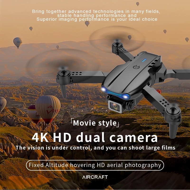 Máy bay điều khiển Flycam E99 PRO 2023 phiên bản mới, máy bay điều khiển từ xa 4 cánh drone
