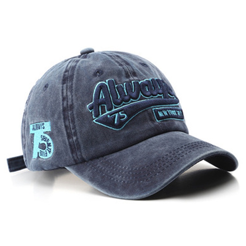 flowersqueen Mũ lưỡi trai thêu chữ thời trang cho nam nữ