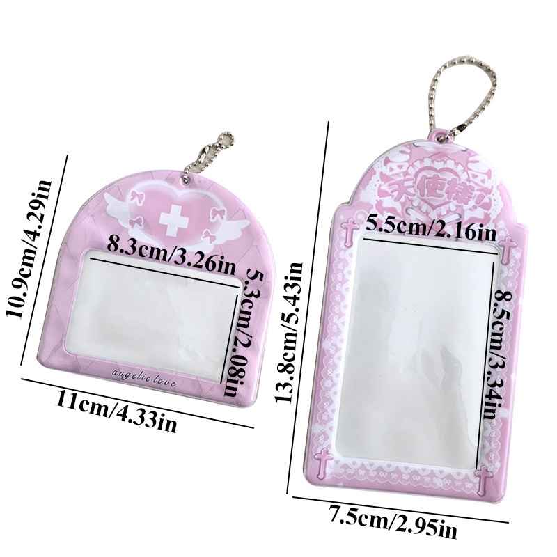 Ví Đựng Thẻ 3 Inch Hình Thiên Thần Thắt Nơ Phối Ren Dễ Thương