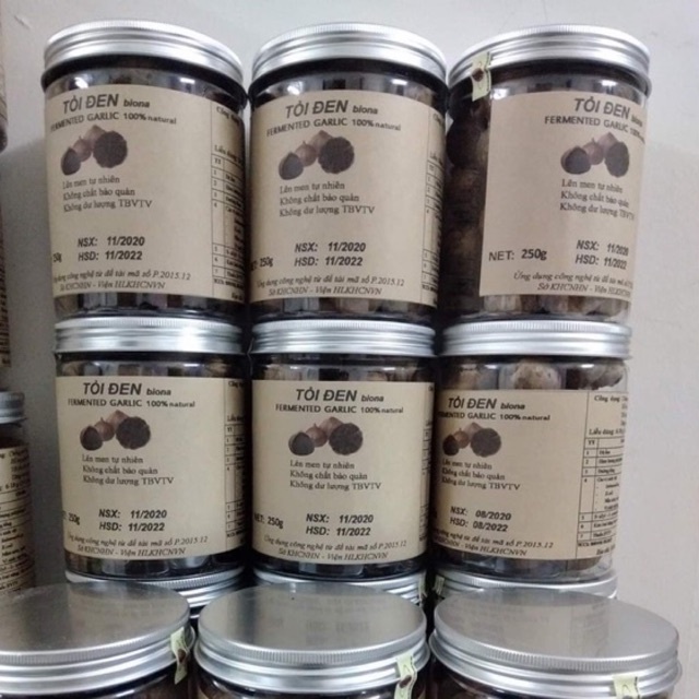Tỏi đen cô đơn 1 nhánh Lý Sơn lên men tự nhiên Viện Hàn lâm KH&CN Việt Nam Vast_official, Hộp 250g