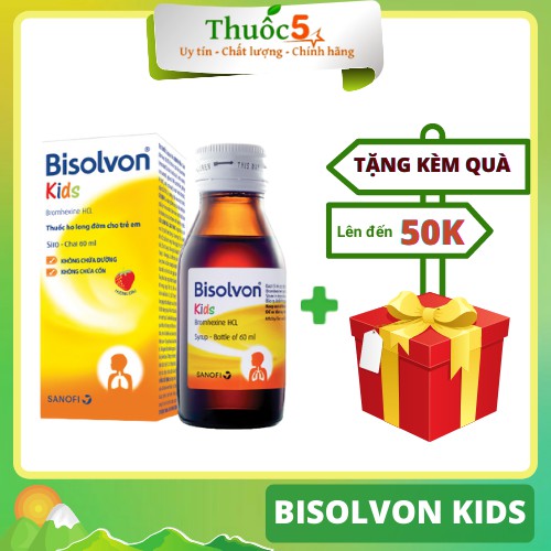 [GIÁ GỐC] BISOLVON KIDS siro giúp bổ phế hương dâu chai 60ml