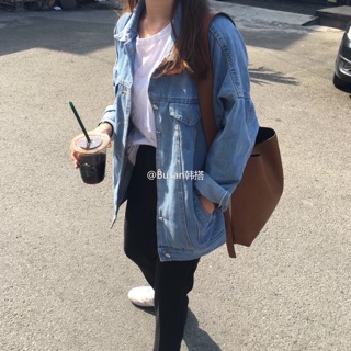 Áo khoác jean denim basic Ulzzang