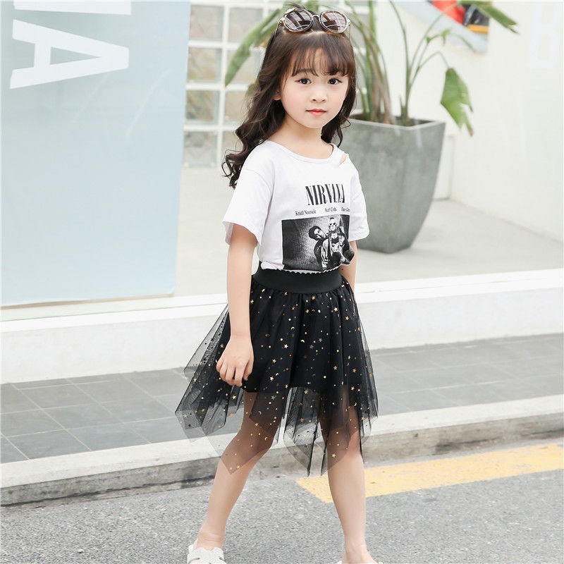 Chân Váy Lưới Tà Ngắn Phong Cách Phương Tây Mới Dành Cho Bé Gái