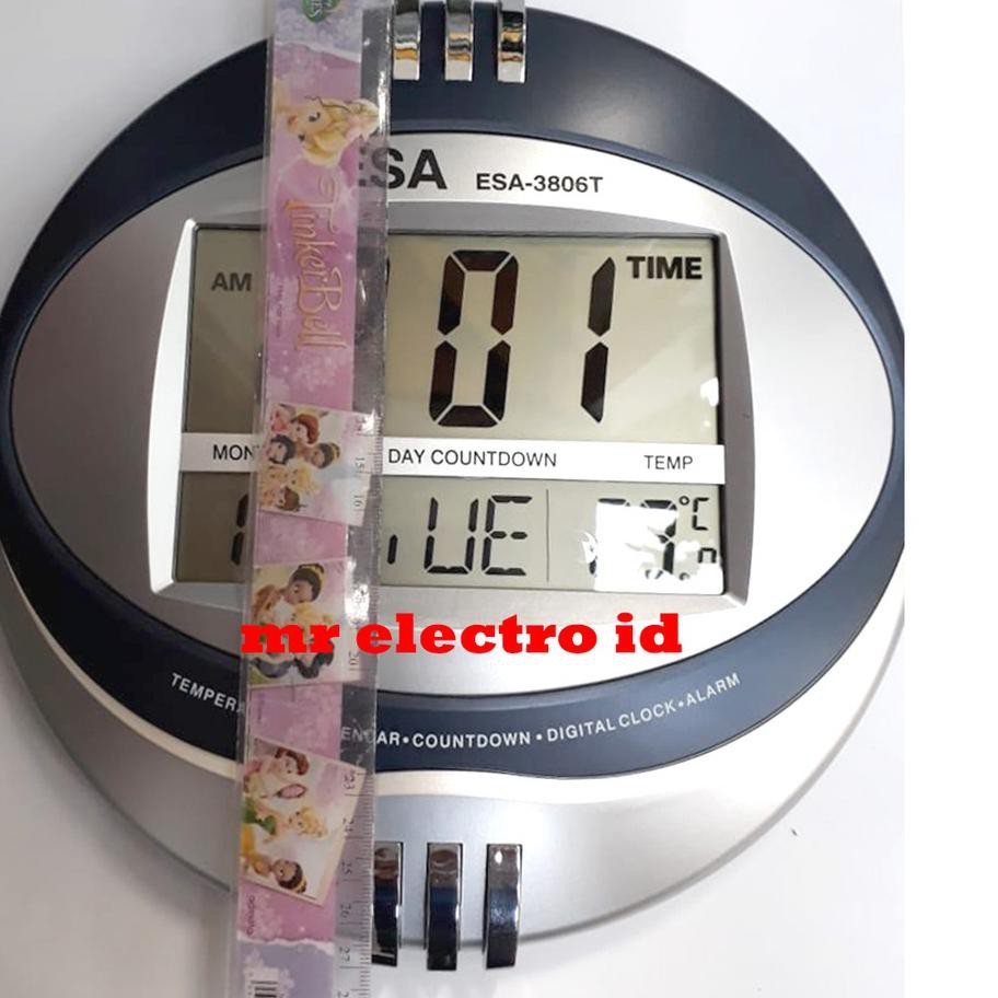 Đồng Hồ Treo Tường Kỹ Thuật Số ESA 3806T / 3885 - Bàn Chân Hoàn Thiện - Màu Sắc Ngẫu Nhiên