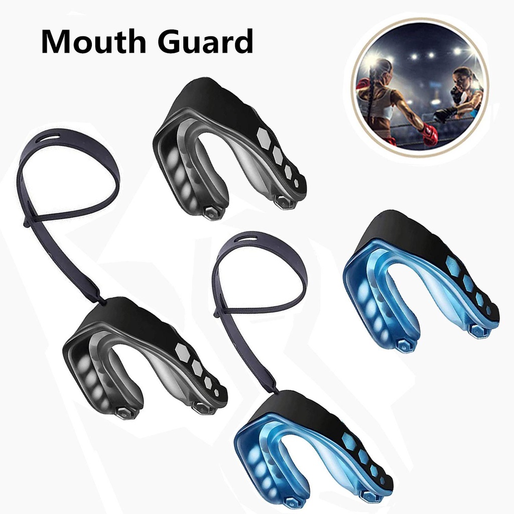JONYE Đai Bảo Vệ Miệng Khi Chơi Thể Thao Bóng Bầu Dục Chuyên Nghiệp Màu Đen Và Xanh Dương