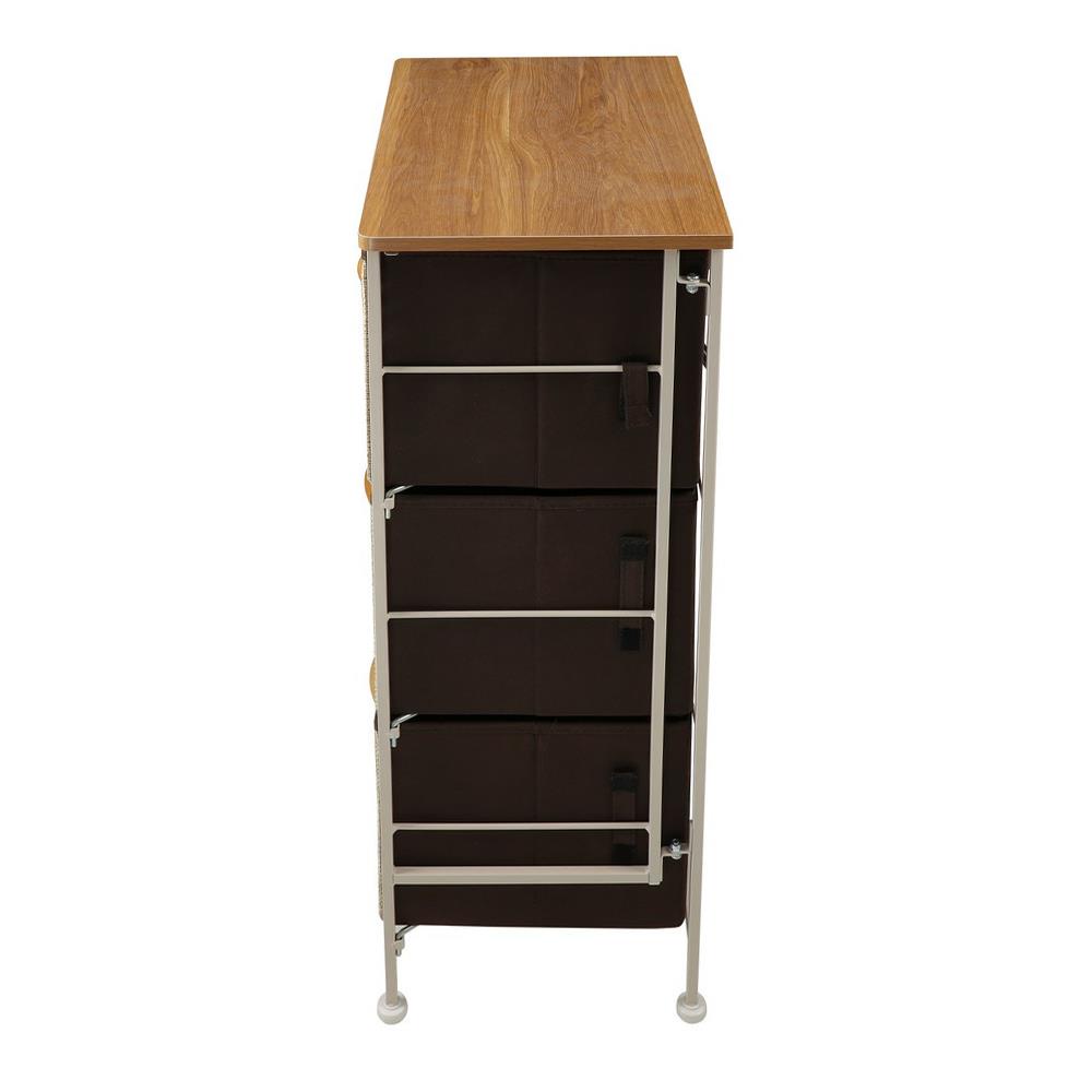 HomeBase STACKO Tủ vải 3 tầng khung thép THYME W45xH76xD30cm màu kem