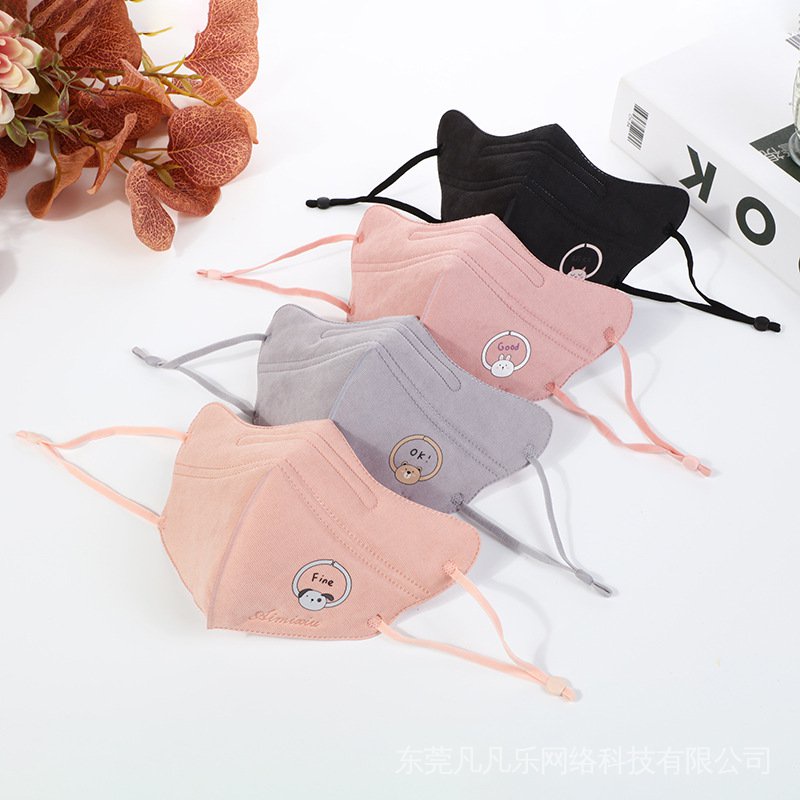 Khẩu Trang cotton Dày 3 Lớp Chống Bụi Thoáng Khí Dễ Thương Có Thể Giặt Tái Sử Dụng Cho Bé Từ 4-15 Tuổi
