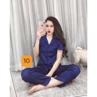 (XẢ KHO) Bộ pijama lụa phối sang chảnh