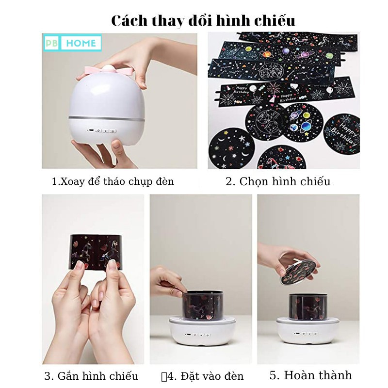 Đèn Chiếu Sao Cho Bé, Đèn Trang Trí Sinh Nhật, Phòng Ngủ Đủ Hình Sinh Nhật, Vũ Trụ, Đại Dương Đẹp Lung Linh