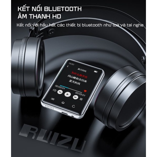 (Quà tặng 99k) Máy Nghe Nhạc MP3 Màn Hình Cảm Ứng Bluetooth Ruizu D66 Bộ Nhớ Trong 16GB - Hàng Chính Hãng