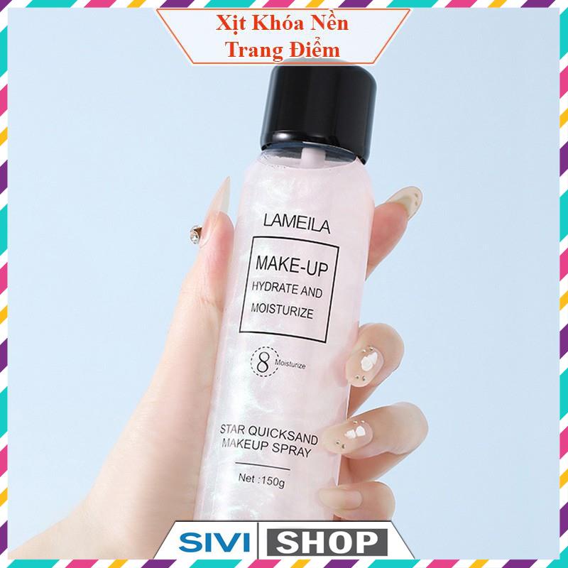 Xịt khoá nền trang điểm ánh nhũ Lameila Star Quicksand Makeup Spray 3018