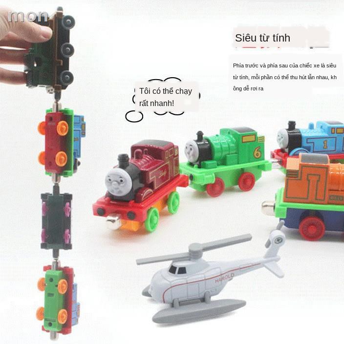 ◆▣Xe lửa nhỏ đồ chơi đường sắt ô tô điện mô hình hợp kim từ tính kéo lại trẻ em bé trai 3-6 tuổi <