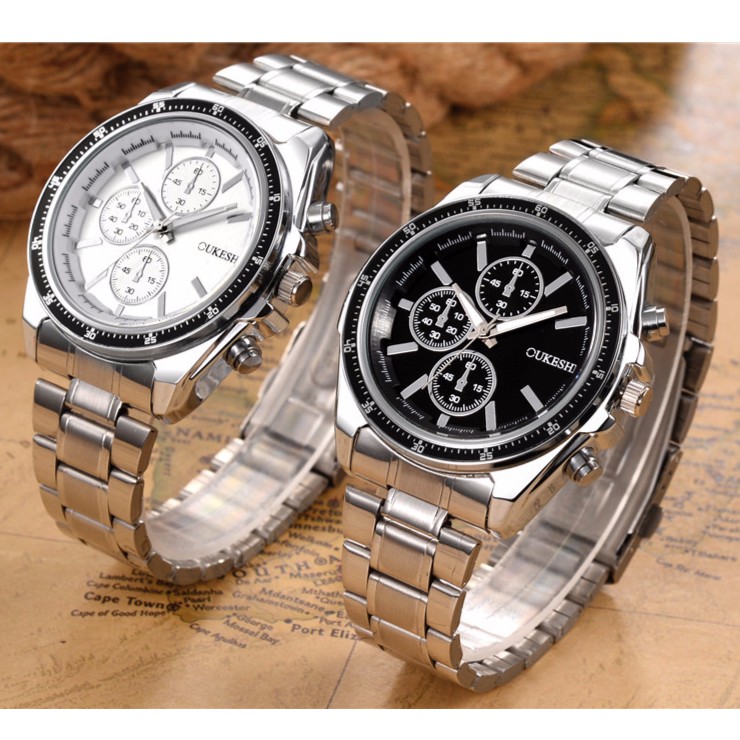 ĐỒNG HỒ NAM OUKESHI OKS8031 DÂY THÉP KHÔNG GỈ CAO CẤP + TẶNG VÒNG TAY CAO CẤP | BigBuy360 - bigbuy360.vn