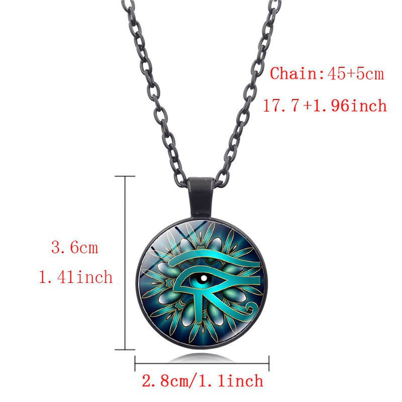 Mặt dây chuyền bằng đá quý của nam giới Vòng cổ Bùa thần Horus Ai Cập cổ đại